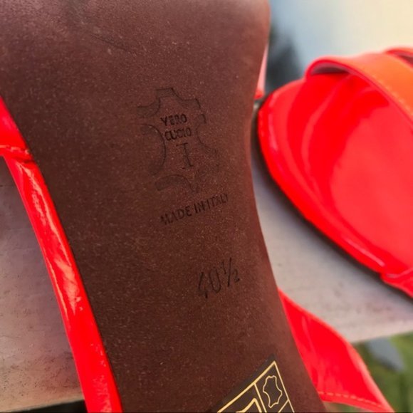 Women's Jean-Michel Cazabat Neon Red Strap Heels - Picture 8 of 8